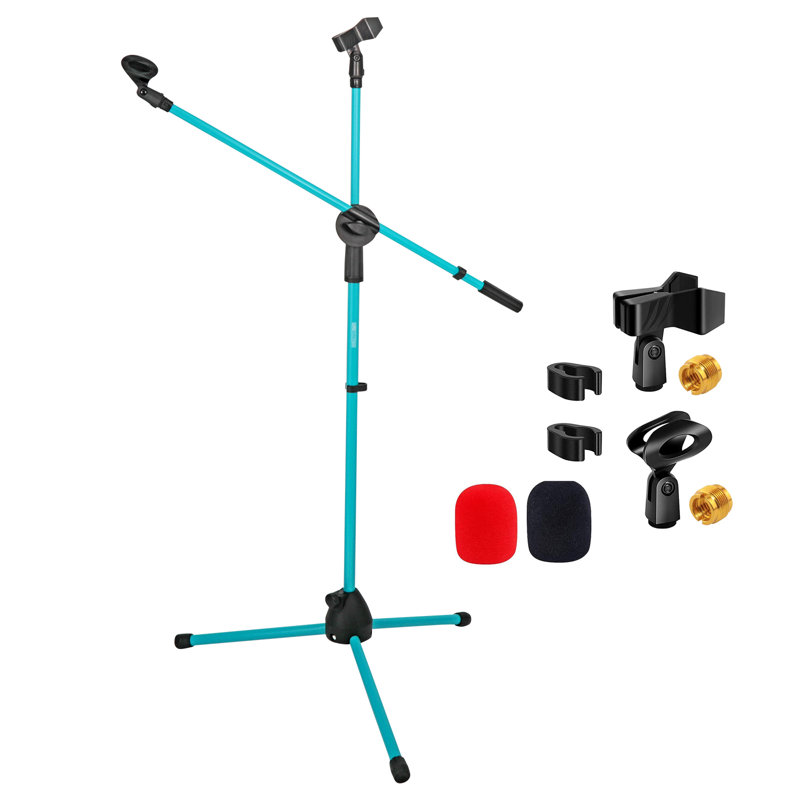 Support de micro à 5 pieds pour trépied réglable, Bleu