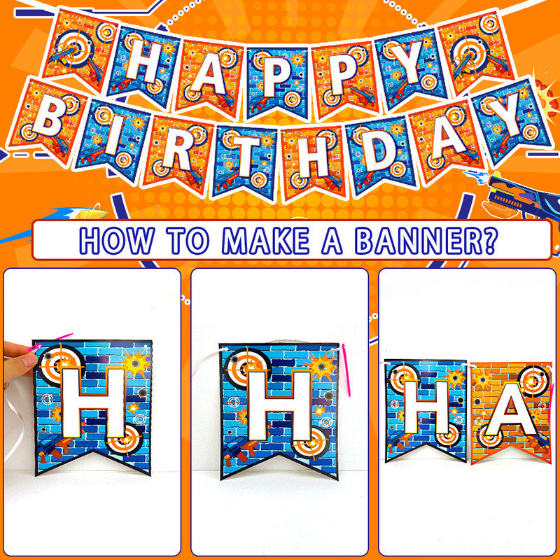 Dart War Party Decorations-100pcs Dart War Theme Party Decorations&Tableware Set