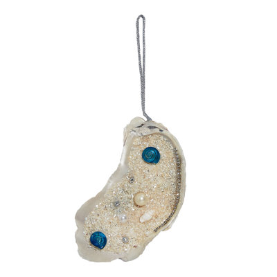 4 Oyster with Blue Shells & Pearls Ornaments