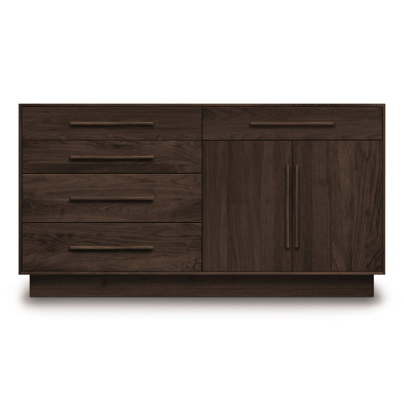 Moduluxe 5 - Drawer Solid Wood Dresser, Smoke Cherry, Left