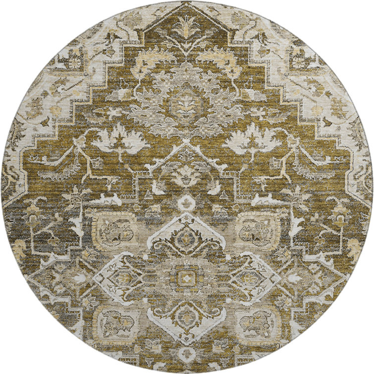 Premium Machine Washable Prisco Brown Rug