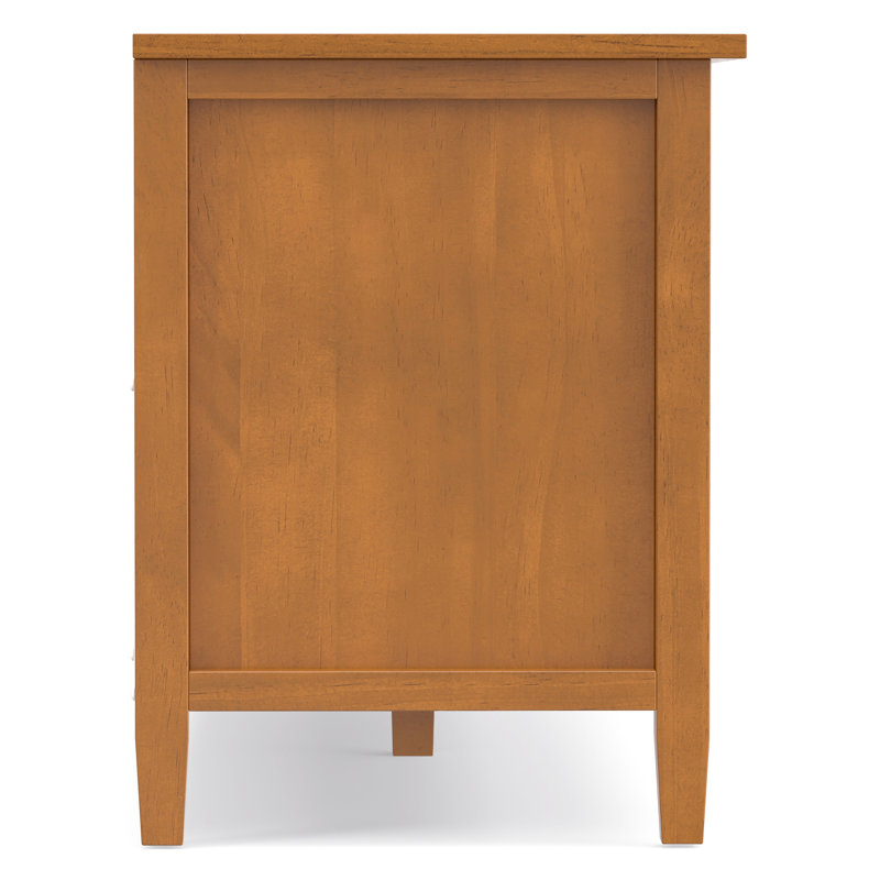 Warm Shaker 60"W Solid Wood TV Stand for TVs up to 65" with 2 Storage Cabinets
