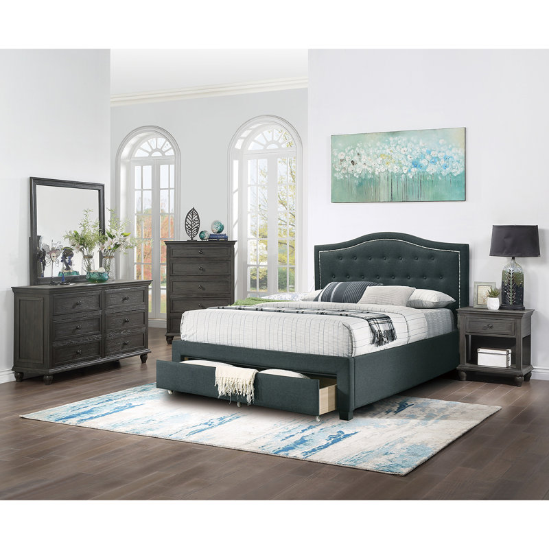 Gurdas Upholstered Platform Storage Bed, Charcoal, Full