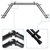 Steel Adjustable 0.75'' Bay Window Double Curtain Rod