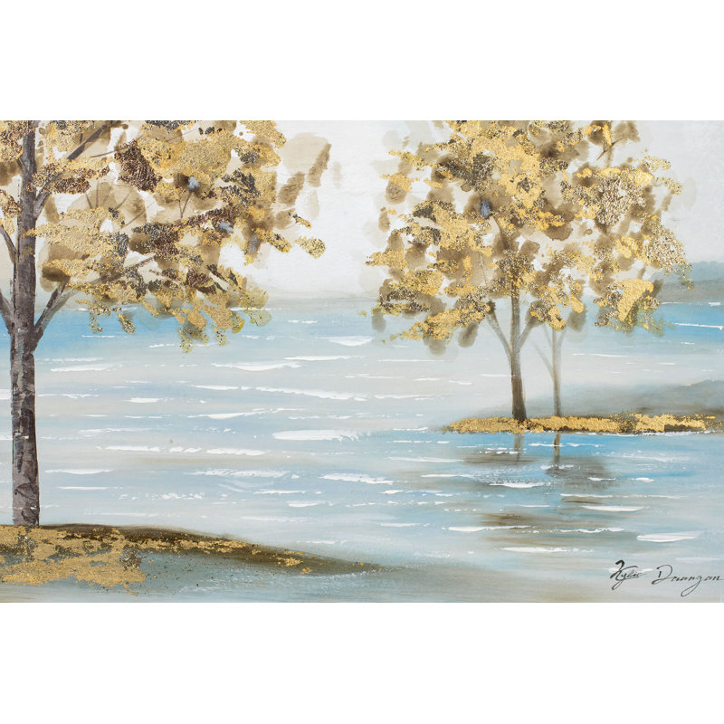 Hand -painted golden messenger acrylic painting