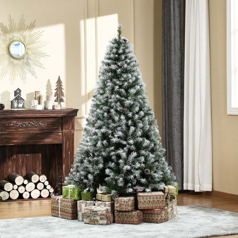 Arbre de Noël artificiel régulier (double) avec aiguilles blanches