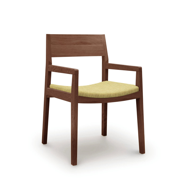 Iso Microsuede Arm Chair, Onyx Microsuede, Natural Walnut