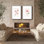 Art mural encadré, rétro, antique, classique pour chambre à coucher - 24 po x 36 po x 2 panneaux