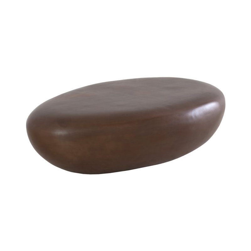 River Stone Solid Coffee Table, 16" H x 54" L x 34" W, Bronze