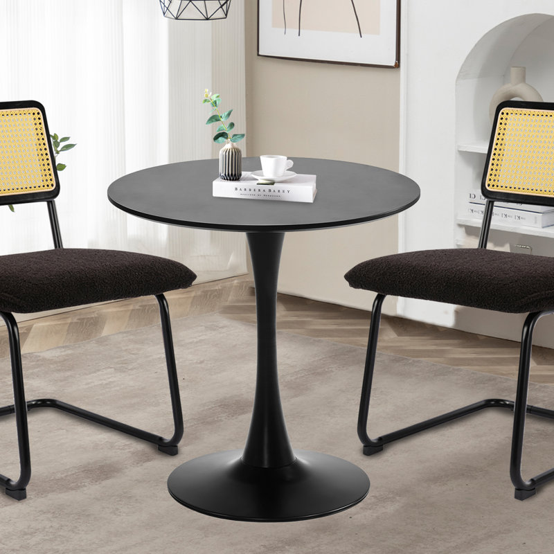 Round Dining Table, Bar Table, Black, 28.7" H x 27.5" L x 27.5" W