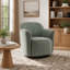 Fauteuil d'appoint en tonneau pivotant 360 ° avec accoudoirs évasés, vert