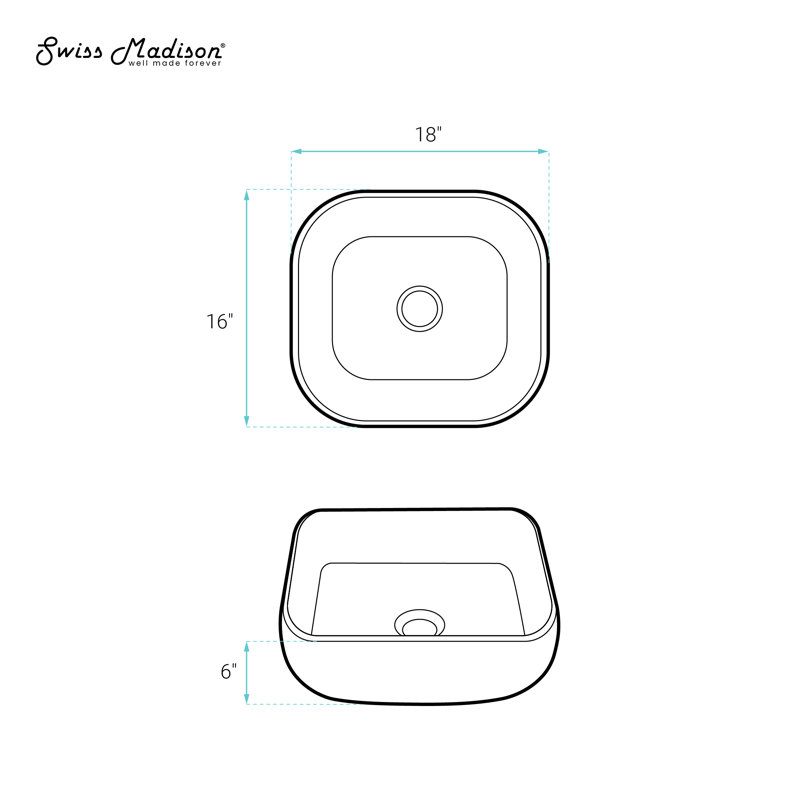 Château White Ceramic Above-Counter Vessel Sink