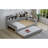 Daybed With Storage Shelves, Multi-Functional Bed With Twin Size Trundle Bed And Study Desk,Gray-1316904210