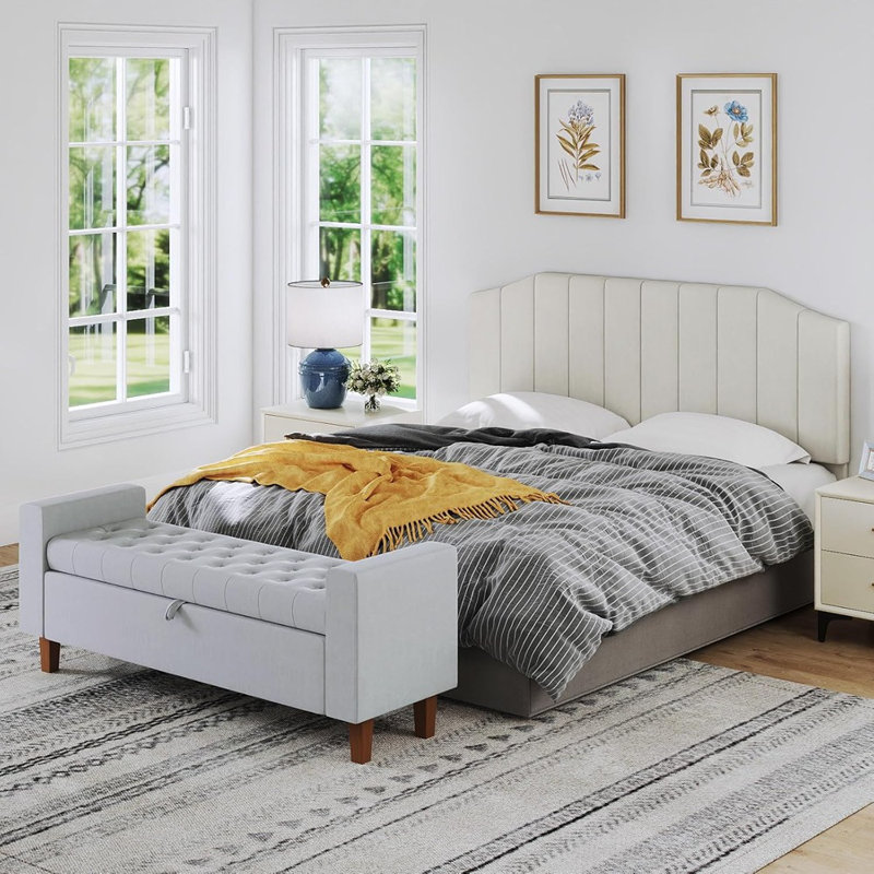 Cream Velvet Upholstered King/California King Headboard Only – Wall Or Bed Frame Mount, High-Density Sponge Padding, Comfortable And Stylish Design
