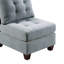 Ensemble de salon modulaire avec fauteuils d'angle et sans accoudoirs, parfait pour les sièges personnalisables et le confort moderne.