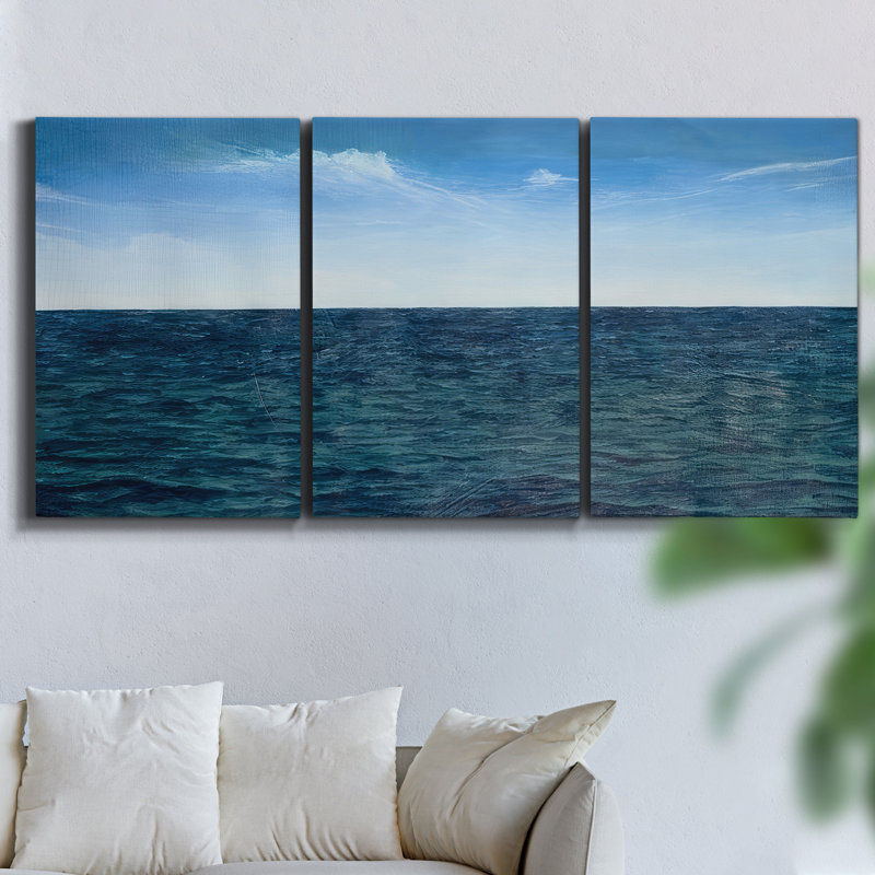3 pièces Monet, H 48 po x l 96 po x P 2 po