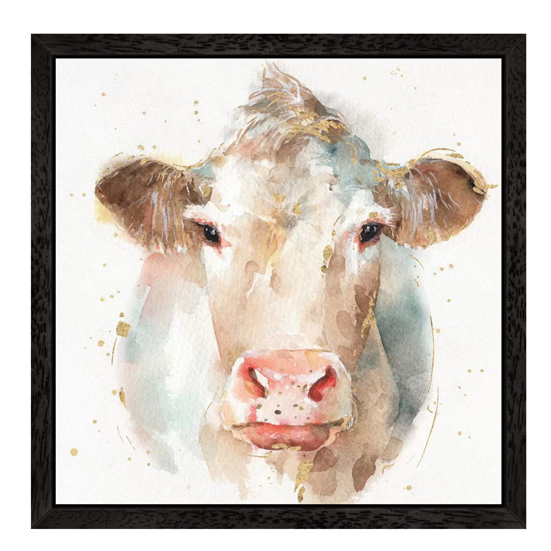 Farm Friends II by Lisa Audit - Painting on Canvas, Black Framed, 30.48 cm H x 30.48 cm W, Black Framed