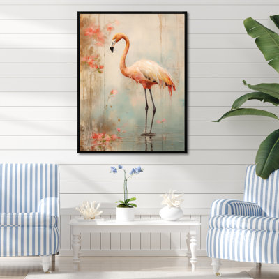 «Pink Flamingo Paradise IV», reproduction sur toile
