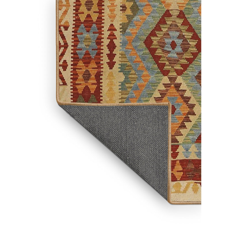 Tapis orange/marron contemporain, Rectangle 2 pi x 4 pi