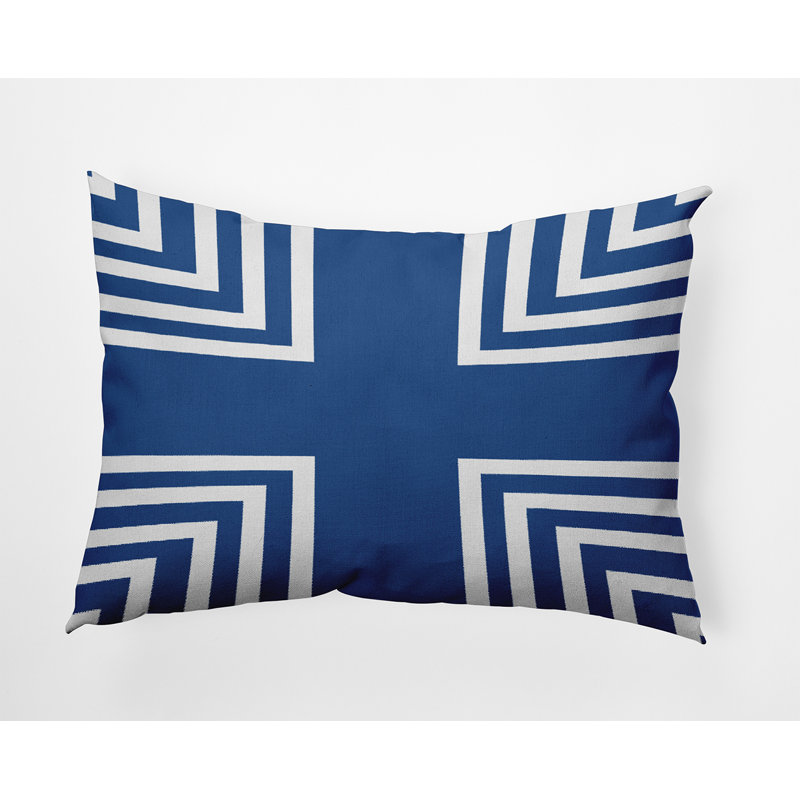 Housse et insert de coussin rectangulaire en polyester pour l'intérieur et l'extérieur, Bleu marine