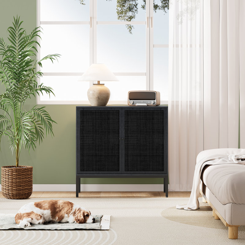 Chasen 31.5'' Sideboard, Black Rattan