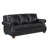 Ronny Sofa, Nailhead Trim, Brown Wood Feet, Black Genuine Leather-135371806-135371805