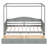 Twin Canopy Daybed with 2 Storage Drawers, Solid Wood Frame, Gray-1969498886
