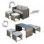 Kiwon 4 - Person Patio Dining Set Rectangular Table with Cushions Included