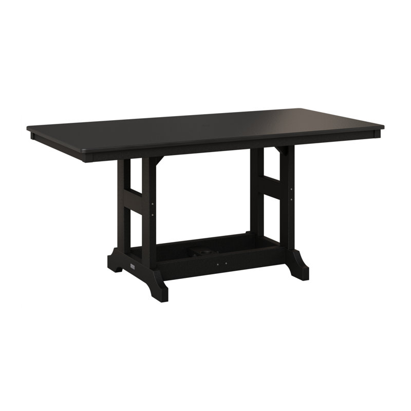 Table de salle à manger rectangulaire Berlin Garden, Noir, Noir martelé, H 30,87 po x l 66 po x P 33 po