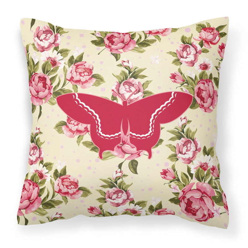  Coussin Butterfly Shabby Elegance, Jaune clair
