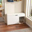 Banc d'entrée avec rangement pour chaussures, tiroirs rabattables réglables à 3 niveaux et armoire dissimulée, rangement compact