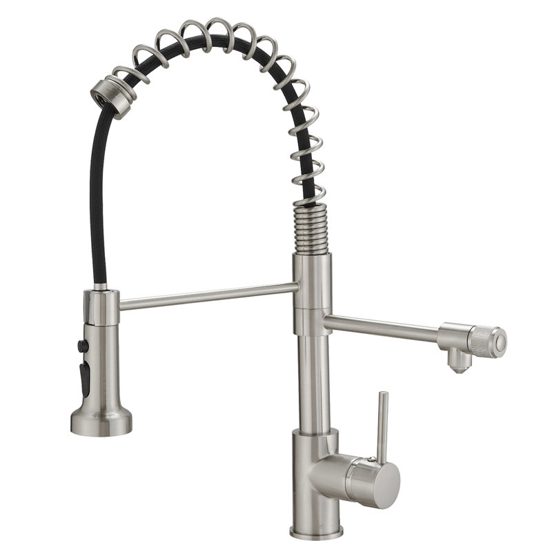 Robinet de cuisine de purificateur d'eau potable, robinet d'évier de cuisine rétractable, Nickel brossé