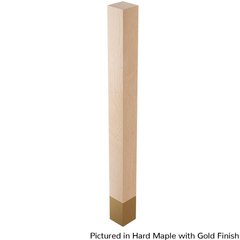 Bucharest Table Leg, 35.25" H x 3" W x 3" D, Soft Gold