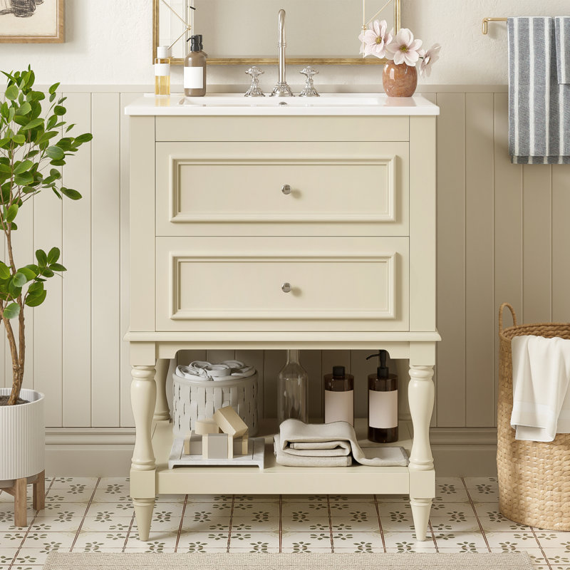 Ensemble de meuble-lavabo simple 18 po, Beige, Beige