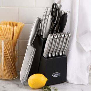 Wolfgang Puck 5 Piece Cutlery Knife Set with Storage Block Scissors Black