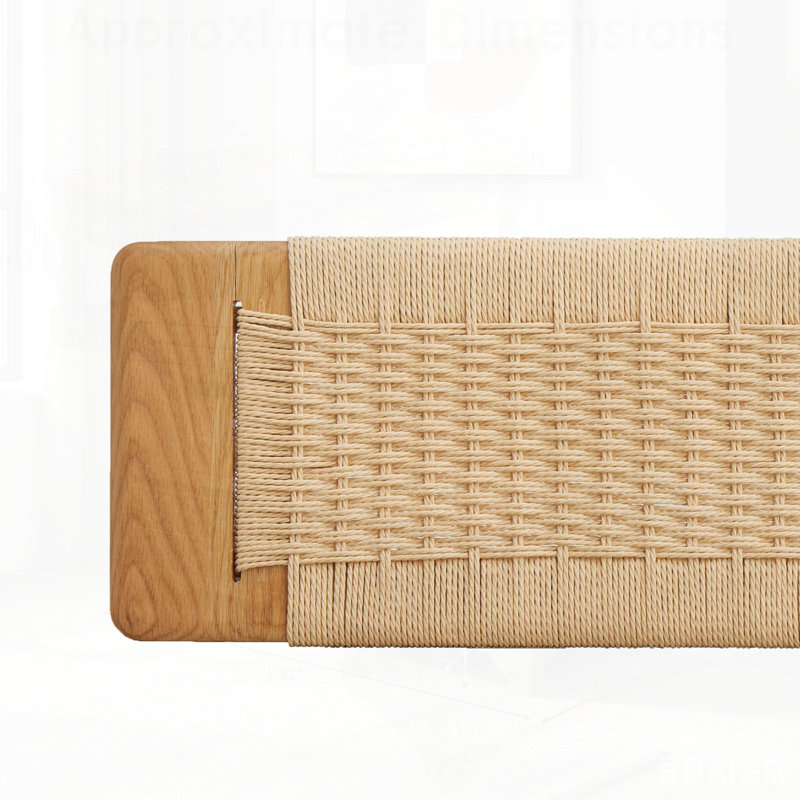 Banc de salle à manger en bois tissé pour un usage polyvalent à la maison, parfait pour la salle à manger, la chambre à coucher et la salle de bain