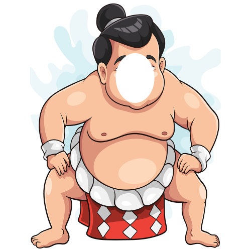 SS11147 Sumo lutteur debout en carton découpé debout