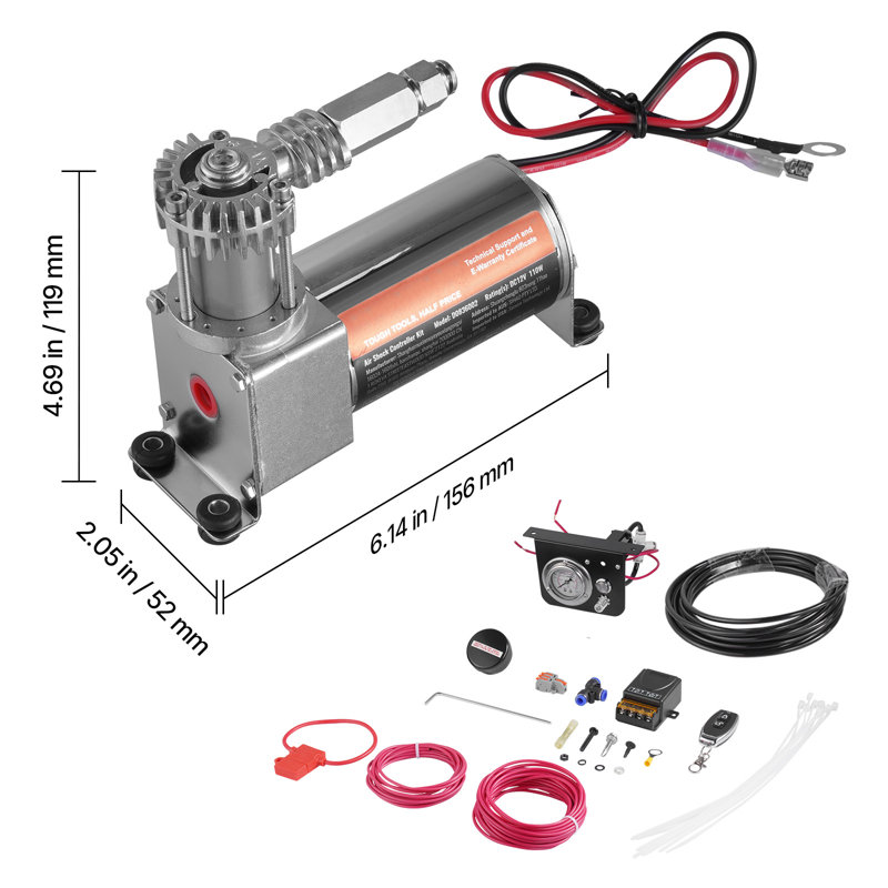 Système de compresseur d'air à bord à un seul chemin 12V 100PSI