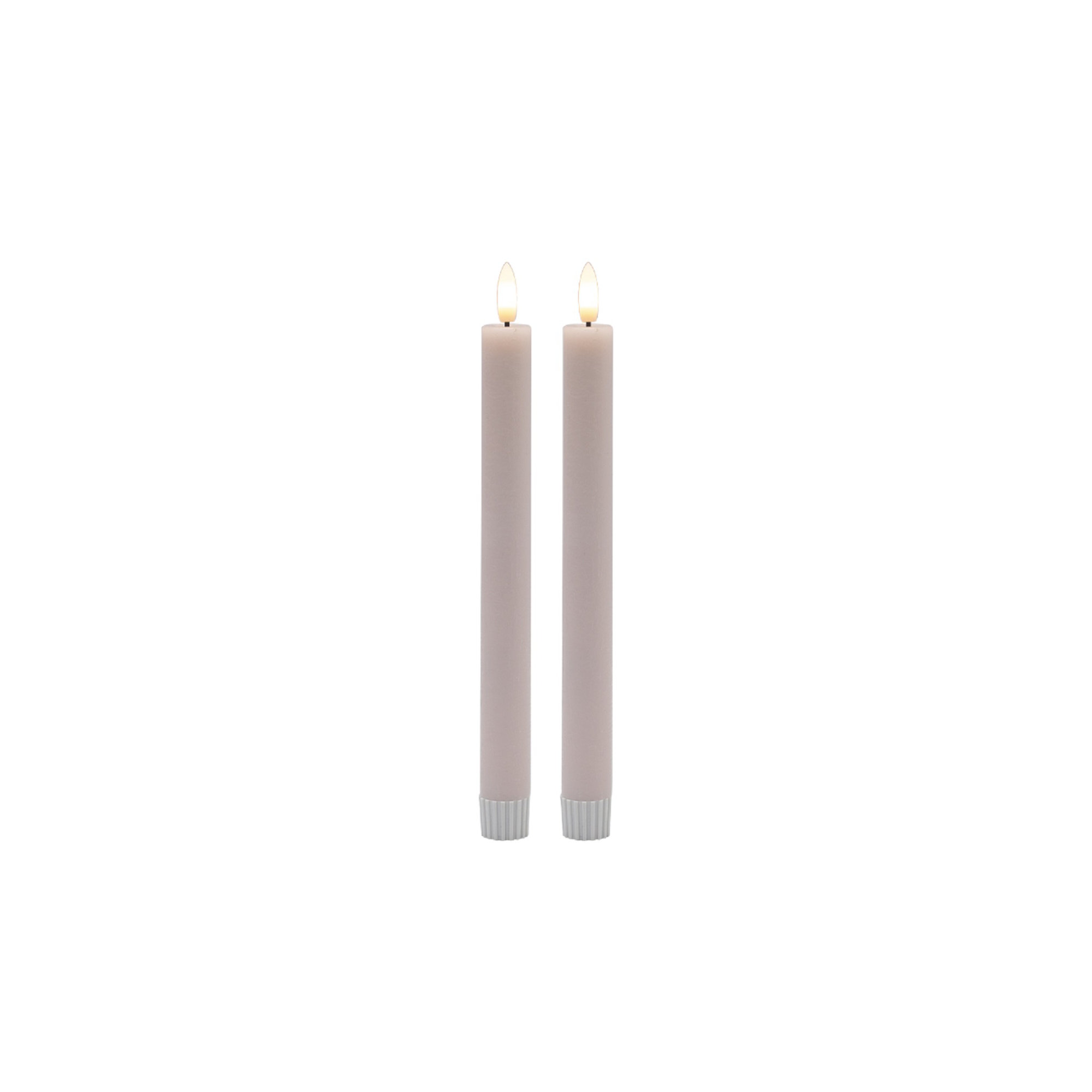 2 Pc Med Flameless Taper Candle, Pink