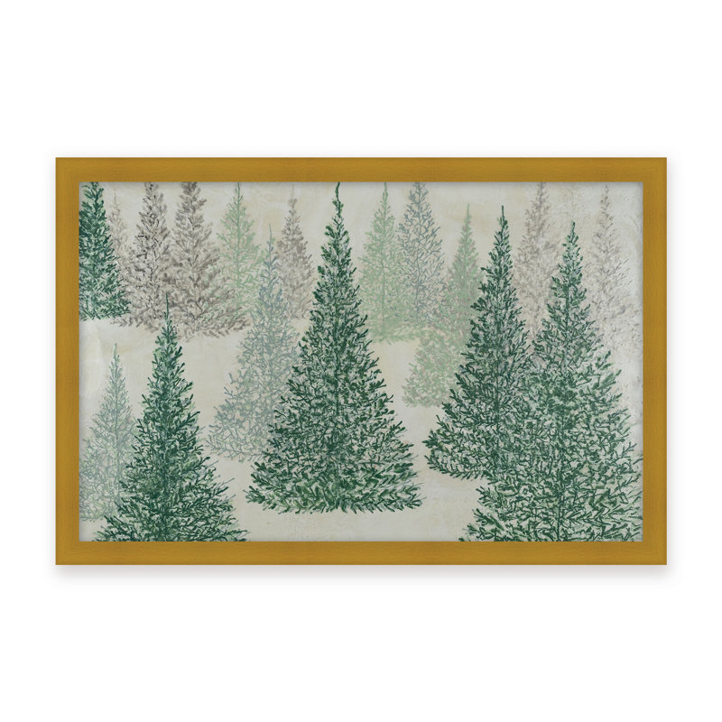 Nature Inspired "Ethereal Pines" Canvas Wall Art By Karen Biery, 12" H x 16" W x 1.125" D, Black, Framed Print
