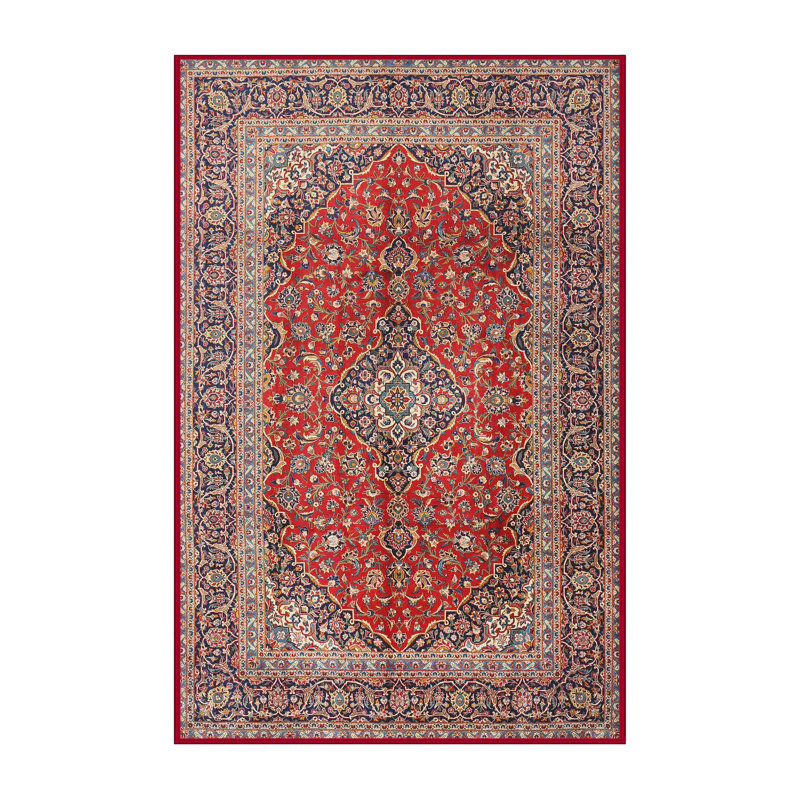 Tapis décoratif rouge de style oriental Halimah, Rectangle 3 pi x 5 pi