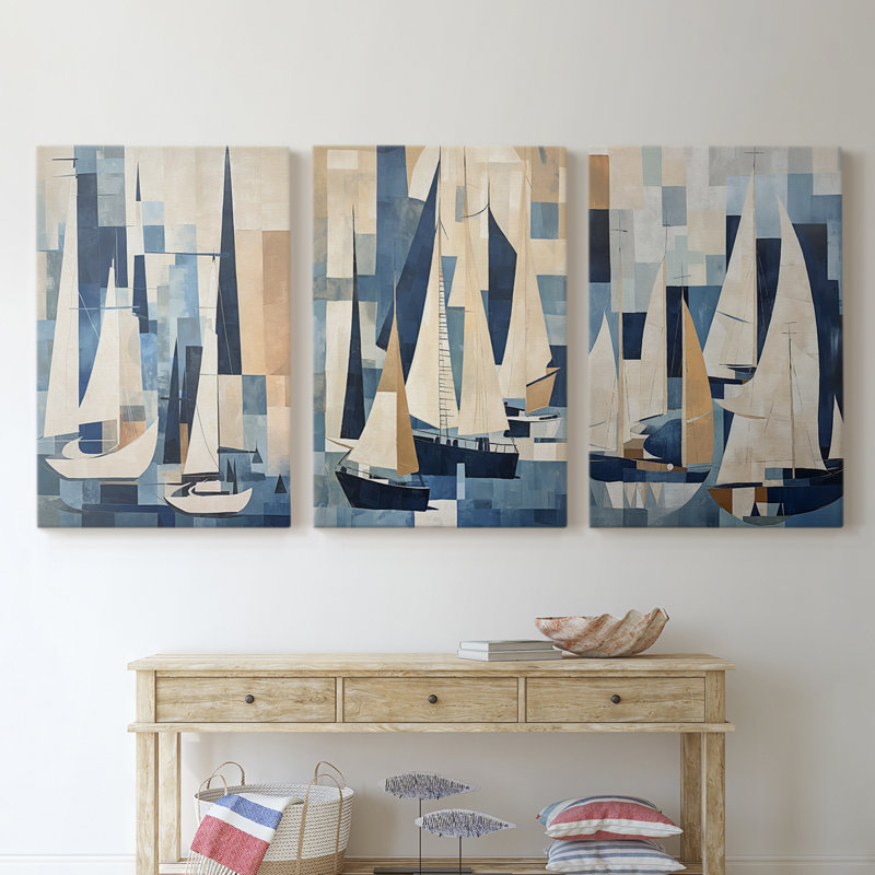 Sea and Shore  Series  LXXXIV  -Premium Gallery Wrapped Canvas Set -Ready to Hang, 12" H x 8" W x 1.391" D