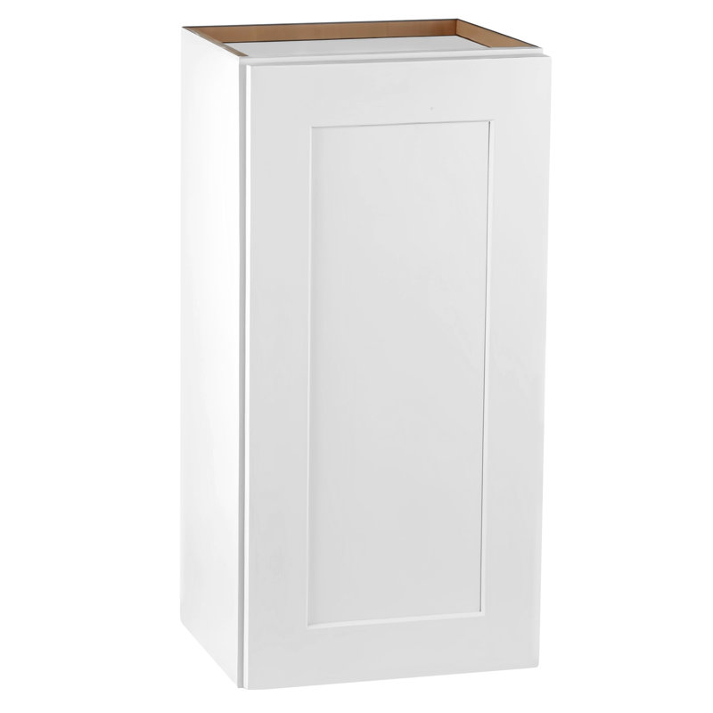 Armoire murale en bois massif blanc pour la cuisine, le bureau, le salon, le rangement, 1 porte et 2 tablettes réglables 9W12d30h