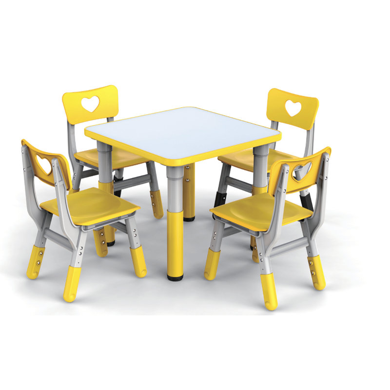 Whiteboard Adjustable Square 4 Students Activity Table