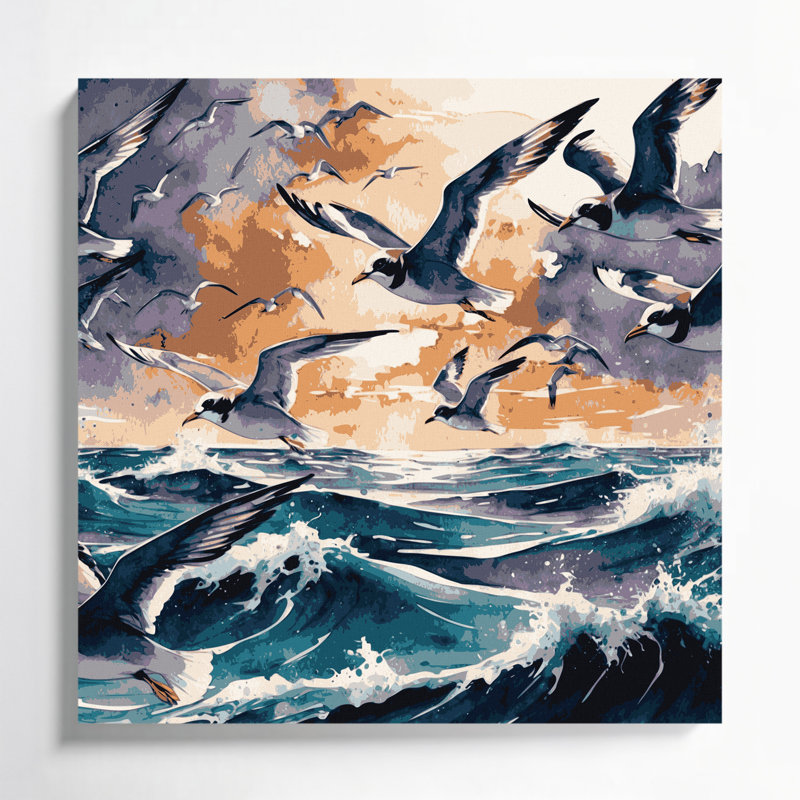 «Birds Wilson's Storm Petrel», art mural sur toile, H 32 po x l 32 po