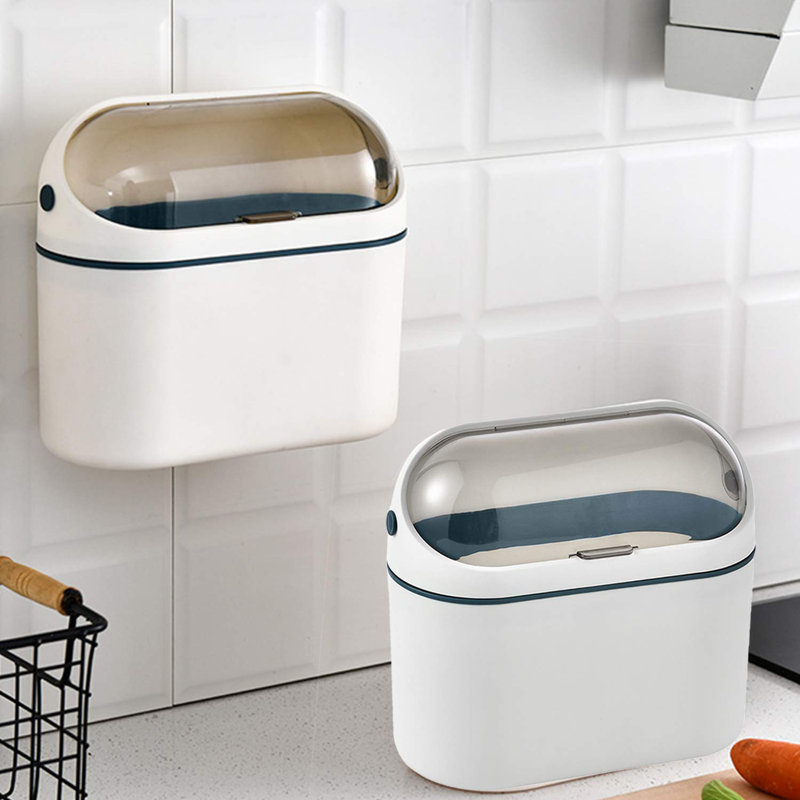 Poubelle de bureau avec couvercle, petite poubelle de bureau, petite poubelle de comptoir de bureau, petite poubelle à monter