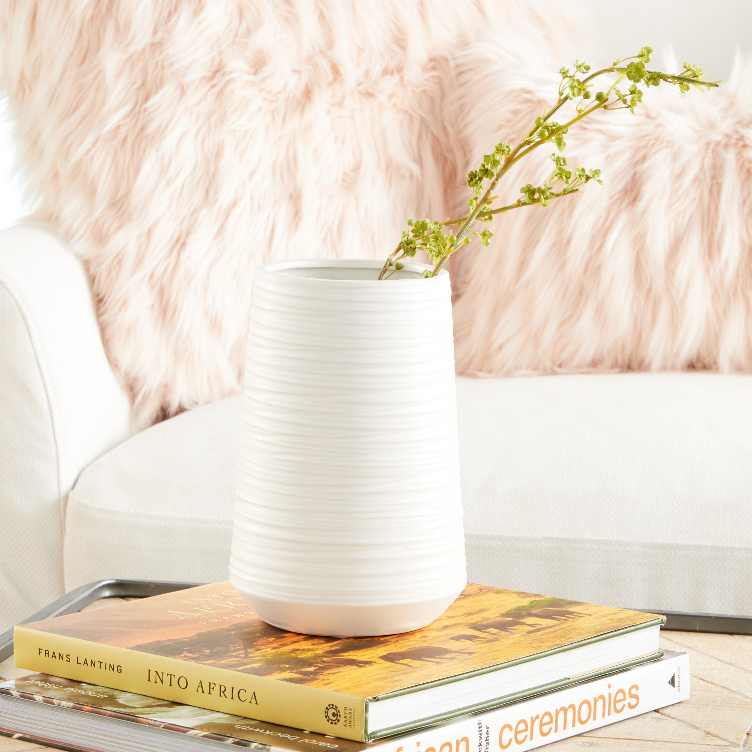 Alette Porcelain Table Vase, 9" H
