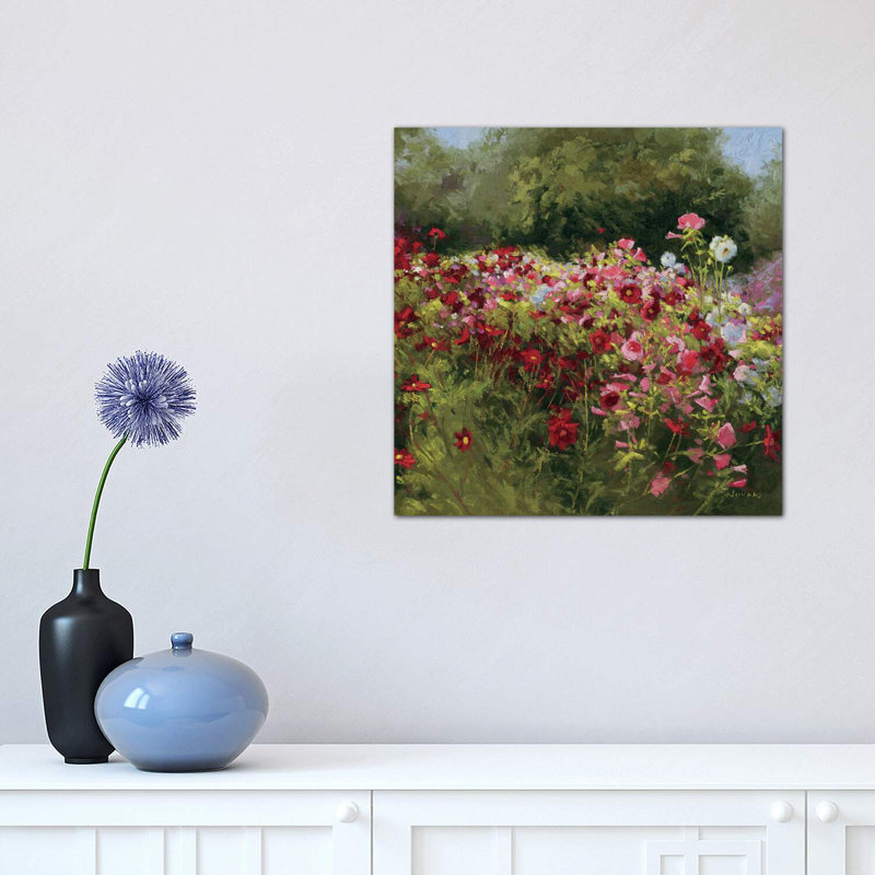 46 Cosmos Garden II par Wild Apple Portfolio - reproduction d'art, H 18 po x l 18 po x 1,5 po, Toile tendue