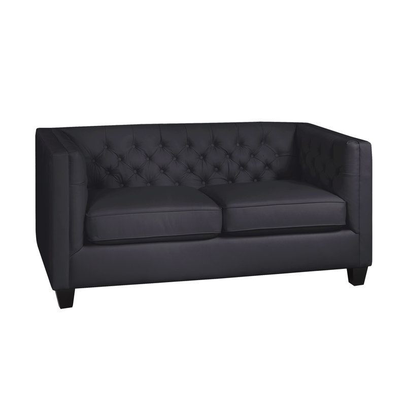 Causeuse Bourne, Match en cuir noir
