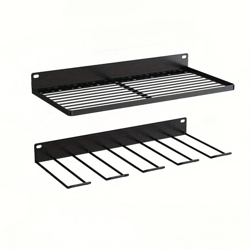 Support de rangement robuste pour outils à 8 fentes, ensemble de 2 outils de perçage en métal avec une charge maximale de 60 lb, multi-compatibilité dans la capacité d'atelier, conception sans fil, installation rapide dans le garage